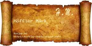 Höffler Márk névjegykártya